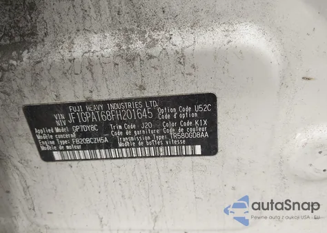 2015 Subaru Impreza 2.0I Sport Premium z USA, uszkodzony, nr VIN JF1GPAT68FH201645